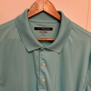 Greg Norman Collection Men's Aqua Polo Shirt play dry